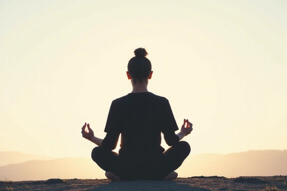 Persona che medita in un ambiente tranquillo, simbolo di benessere mentale.